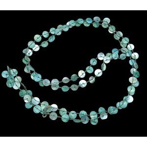 Beachy Mermaidcore Blue Shell Disc Beaded Necklace
